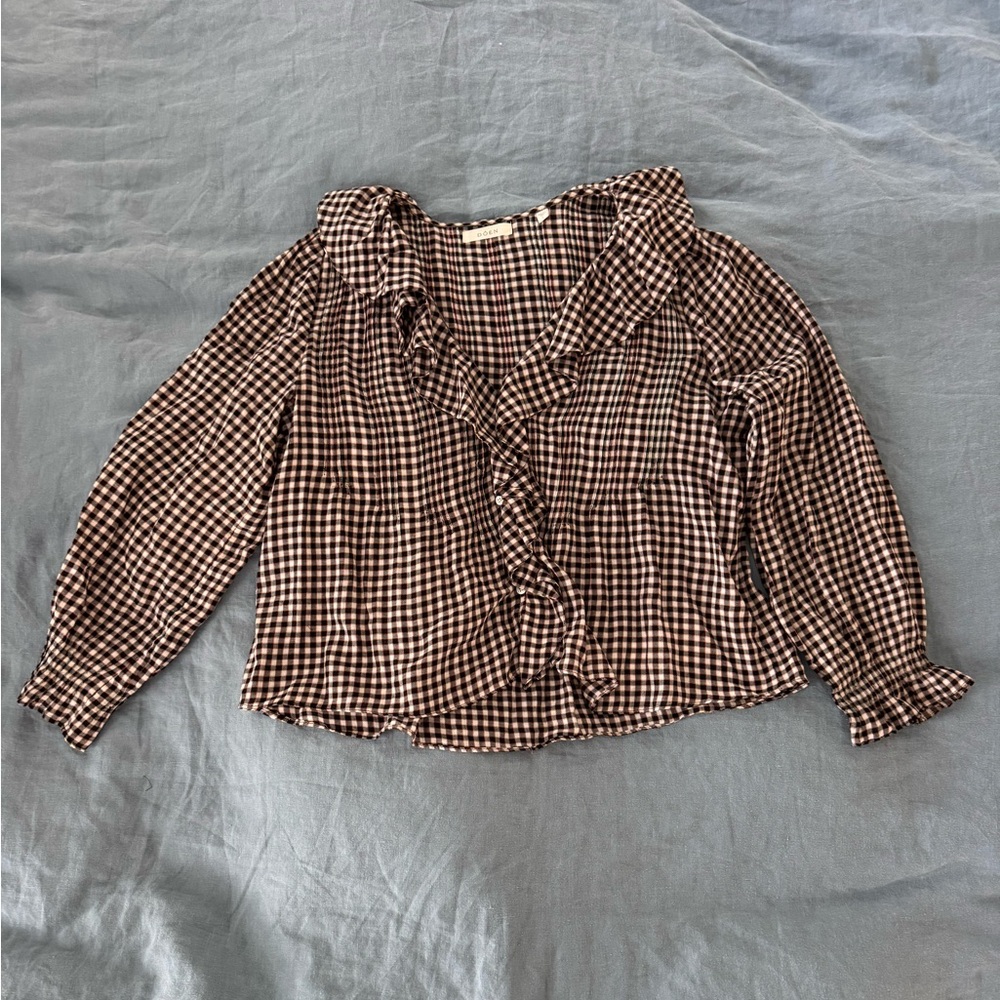🍂 Doen Hardy top in Delphine Plaid size Large. *see notes pls - Picture 9 of 16